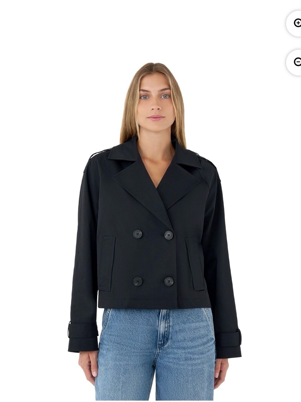 Rebecca Minkoff Women's Black Cropped Trench Coat